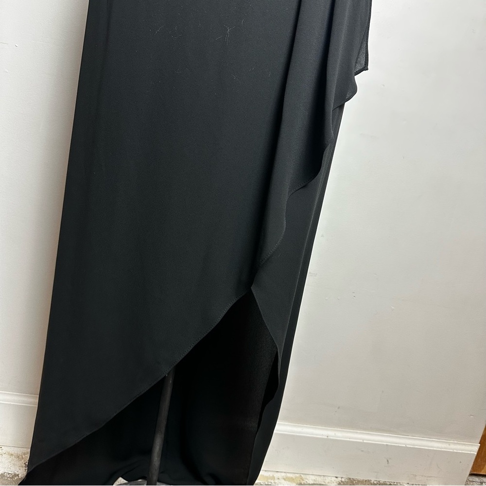 BCBG MaxAzria Faux Wrap Dress Women's Size Small Black Coquette Sexy LBD - Picture 3 of 10